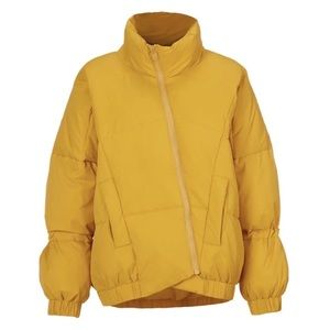 Cabi Yellow Puffer Jacket Women's L Asymmetrical (Gently worn)